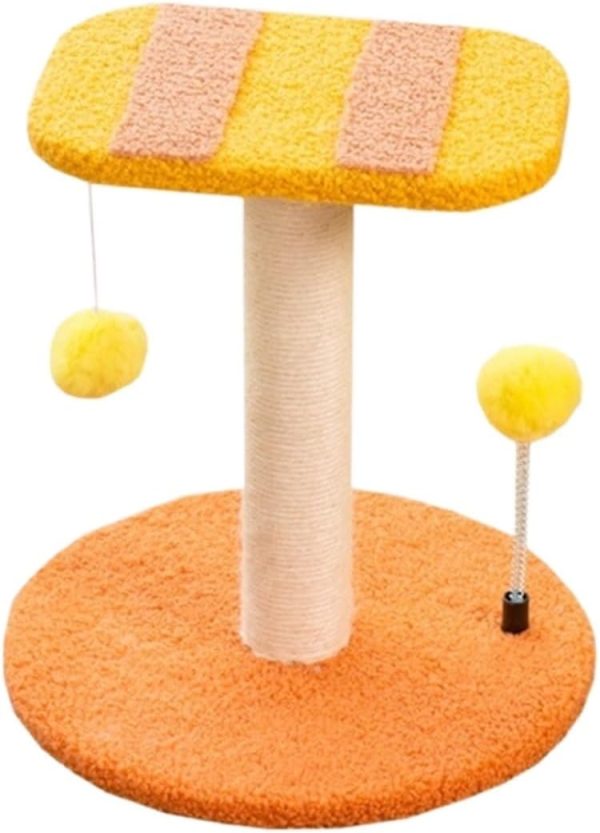 Durable Cat Tree Cute Bee Shape Cat Tree Tower With Sisal Scratching Post For Indoor Cats Kitten Cozy Tower Climbing Frame(30 * 30 * 33cm)