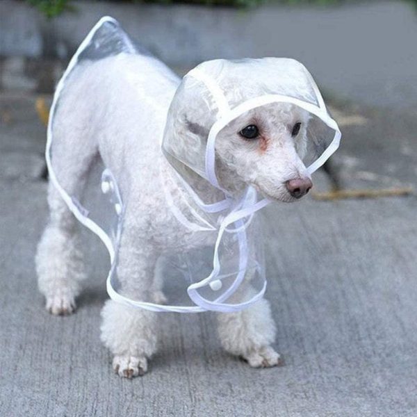 Dog Raincoats, Pet Waterproof Clothes Puppy Clear Raincoat Hooded Rain Jacket Portable Raining Coat Poncho Breathable Lightweight for Small Medium Dogs Outdoor Walking Rainning Days (Small)