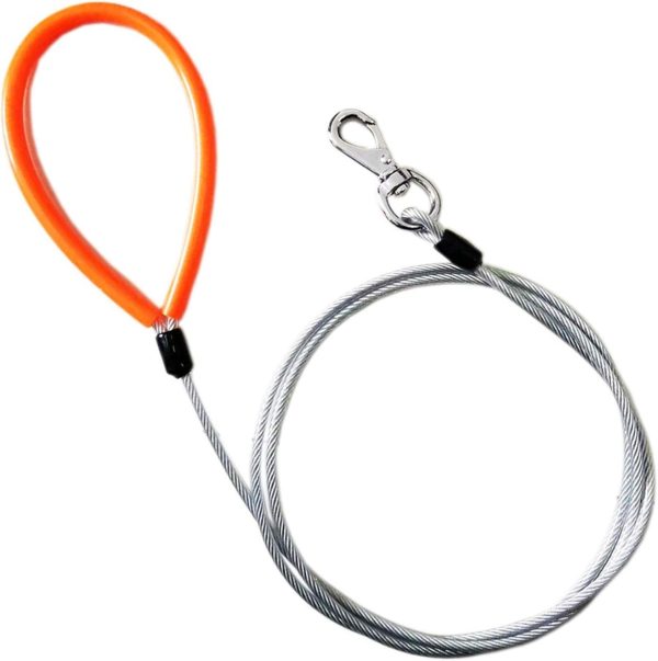 Pet Traction Rope Anti-bite Dog Leash Wire Rope Dog Chain Pet Lead Stainless Steel Chain Leashes Pet Traction Rope for Small Medium Large Dogs Dog Leash ( Size : 5mmX250cm) (B 5mmX200cm)