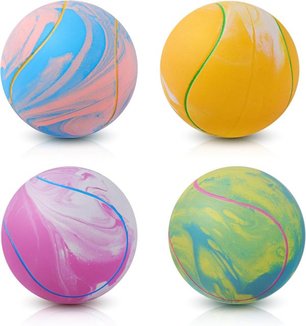Dog Squeaky Toy Balls, Interactive Tennis Ball for Puppies Small Pet Medium Breed Dogs, Latex Rubber Puppy Fetch Play Toys